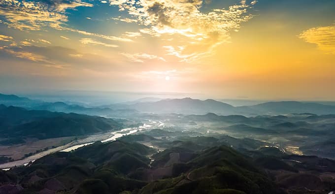 Aerial view of lush green Quang Ngai