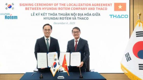 Thaco inks deal with Hyundai Rotem to make locomotives, carriages for urban metro, high-speed railway projects