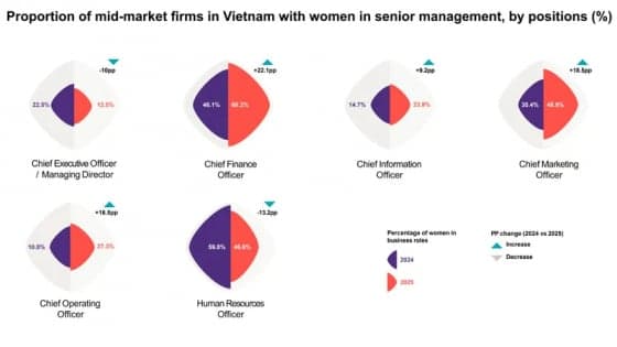 Vietnam outpaces global average in female leadership though CEO representation falls