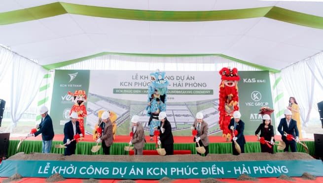 KCN VIETNAM Breaks Ground on KCN Phuc Dien – Hai Phong, Enhancing Modern Ready-built Factory and Warehouse Supply in Northern Vietnam