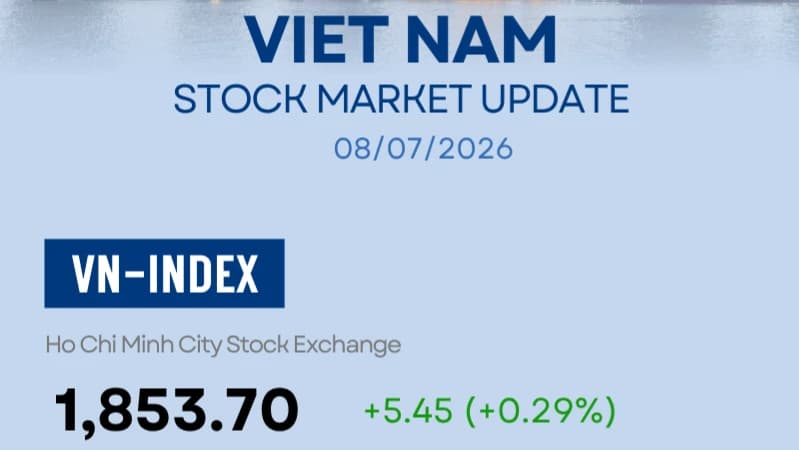 Infographic: Energy and banking stocks lift VN-Index by 5.45 points on July 8