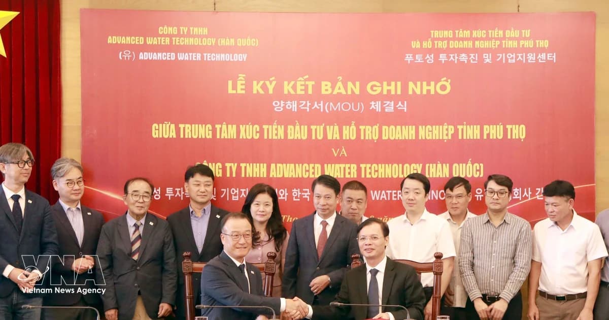 Phu Tho, Korean firm sign MoU to explore water environment, energy project