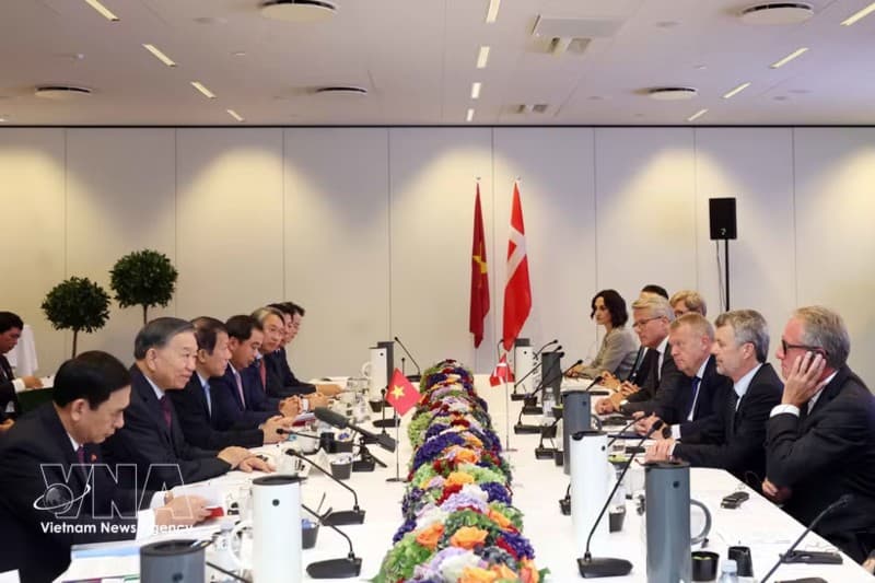 Top Vietnamese leader meets leading Danish businesses in Copenhagen