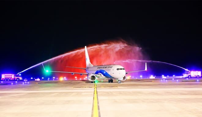 Van Don airport receives first international flight
