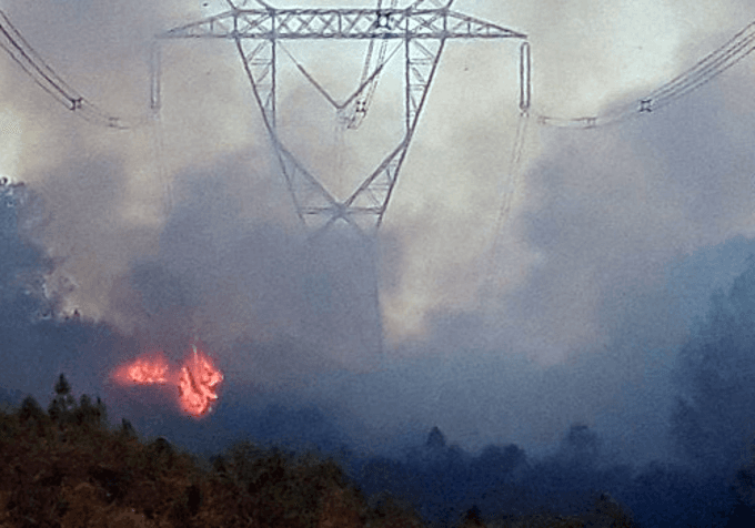 Electricity restored after forest fires impact transmission lines