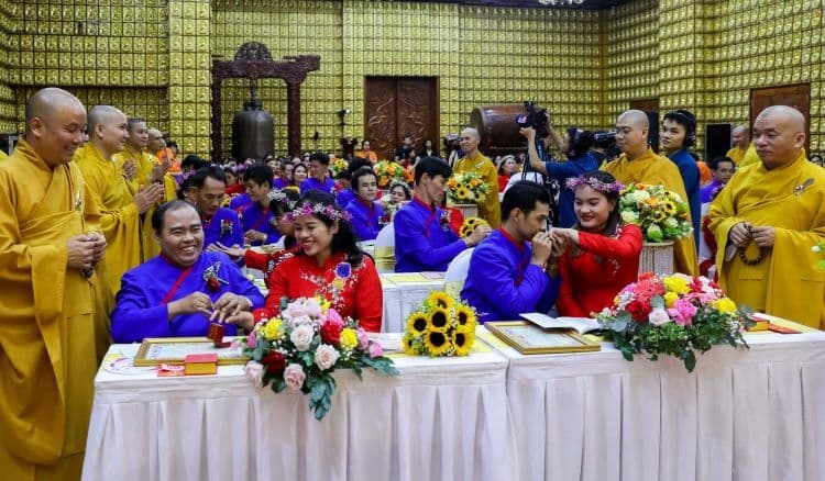 Pagoda fulfills wedding dreams for 50 couples with disabilities
