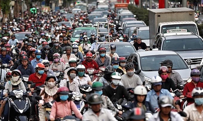 Tet preparations stall traffic all over Saigon