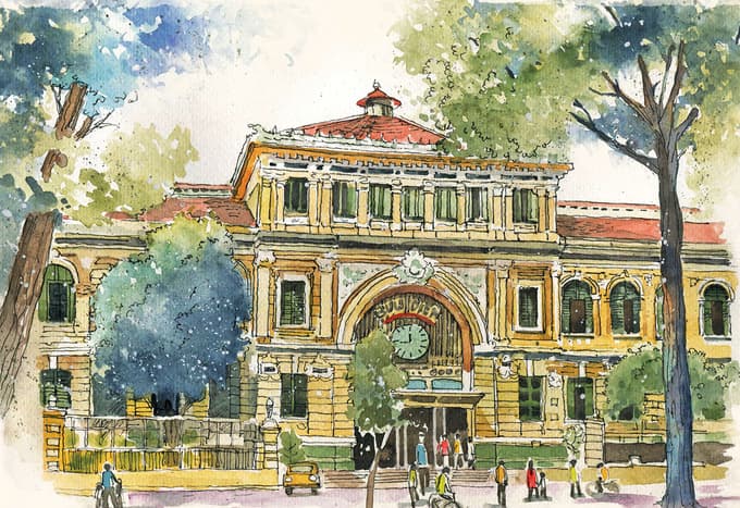 Self-taught artist’s paintings add color to Saigon's landmarks