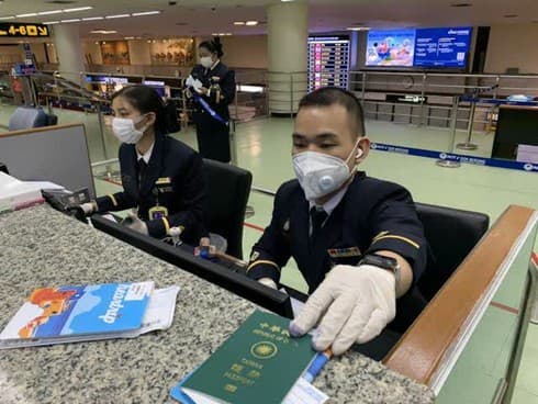 Immigration checkpoints implement enhanced hygiene measures