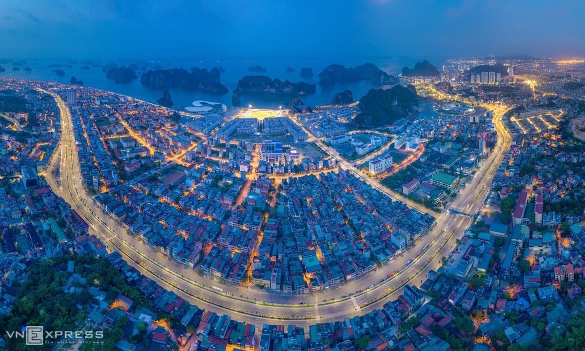 Vietnam by night, an aerial view