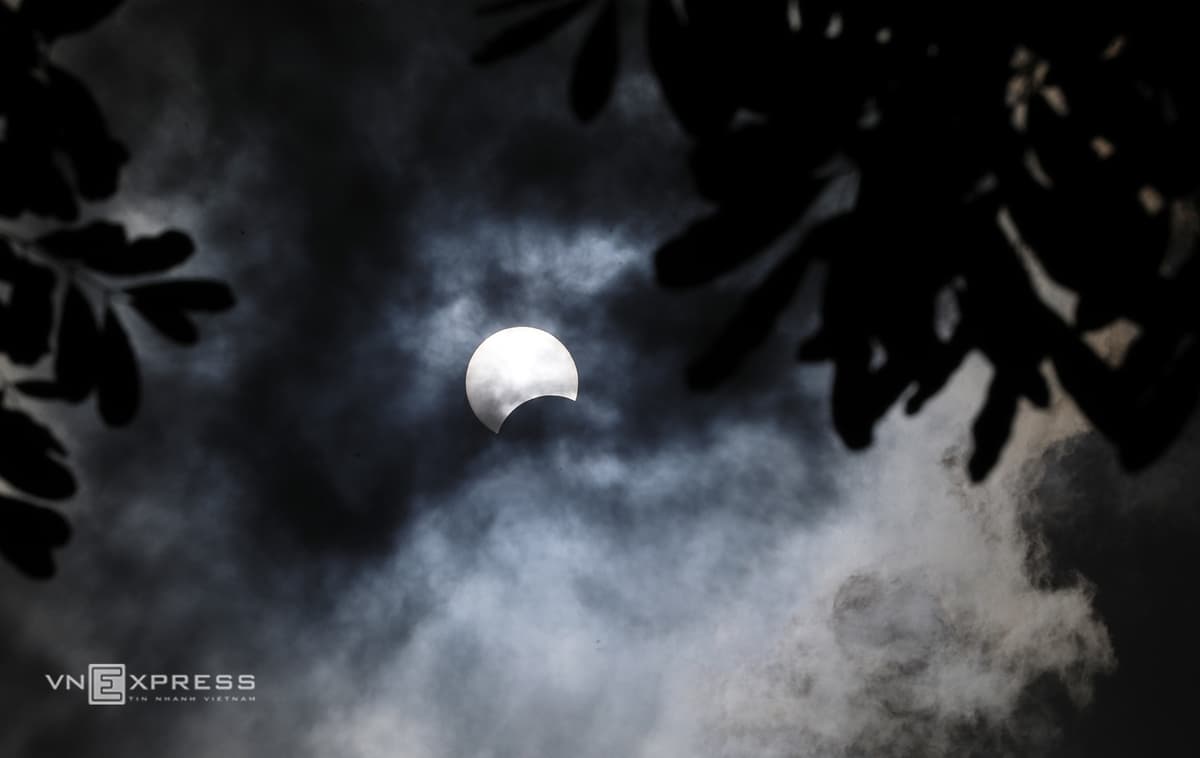 Partial solar eclipse as seen over Hanoi skies
