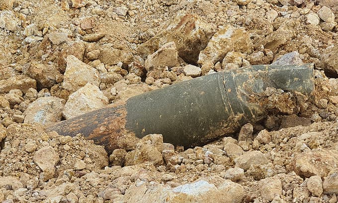 Workers unearth 300 kilo war bomb with intact detonator