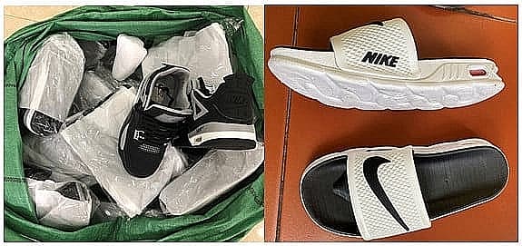 Customs seizes more than 1,000 pairs of shoes, slippers showing sign of faking NIKE brand