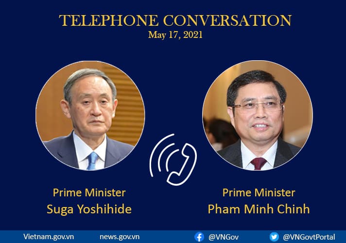 Vietnamese, Japanese PMs discuss bilateral ties over phone