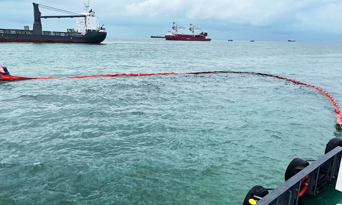 Liberian ship sinks Vietnamese vessel, 17 rescued