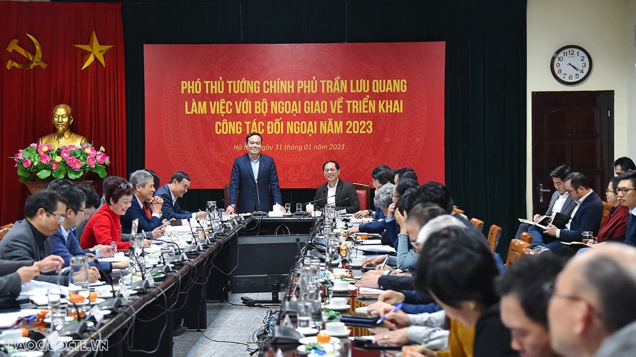 Deputy PM Tran Luu Quang works on Ministry of Foreign Affairs' task in 2023