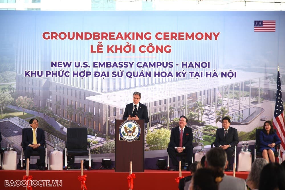 US Secretary of State Antony Blinken attended groundbreaking ceremony of US Embassy in Hanoi