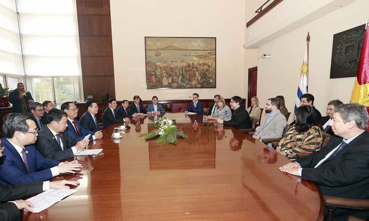 NA Chairman Vuong Dinh Hue has meeting with Acting Mayor of Montevideo