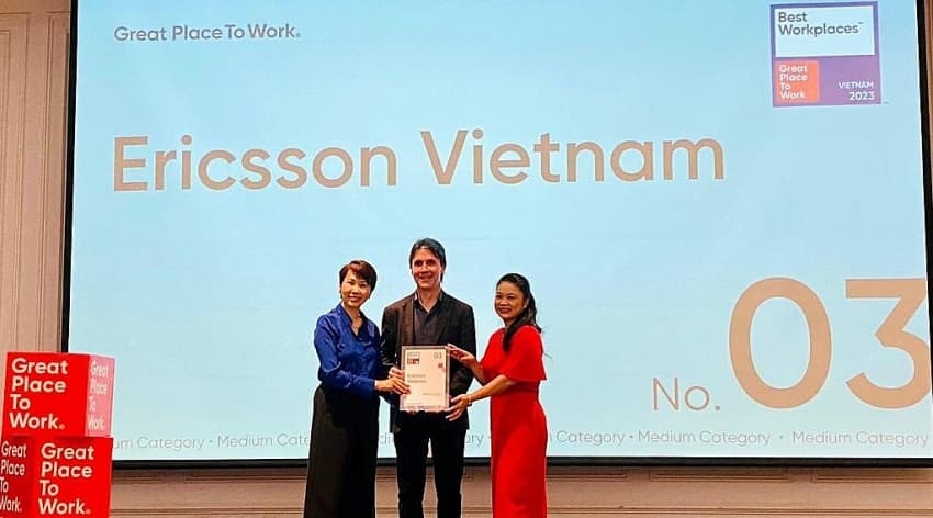 Ericsson Vietnam wins Vietnam’s Top 10 Best Workplaces in 2023