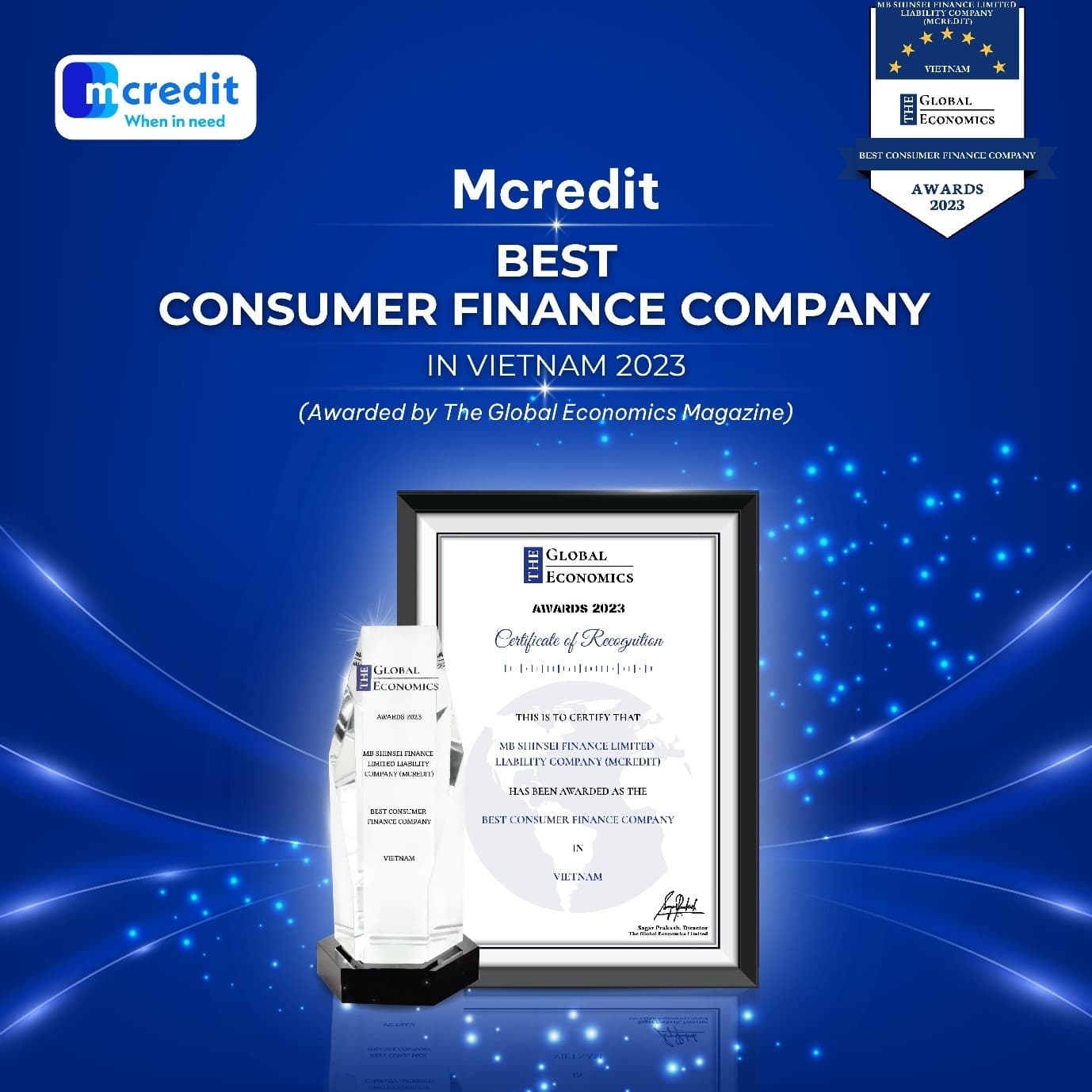 Mcredit wins 'Best Consumer Finance Company' once again