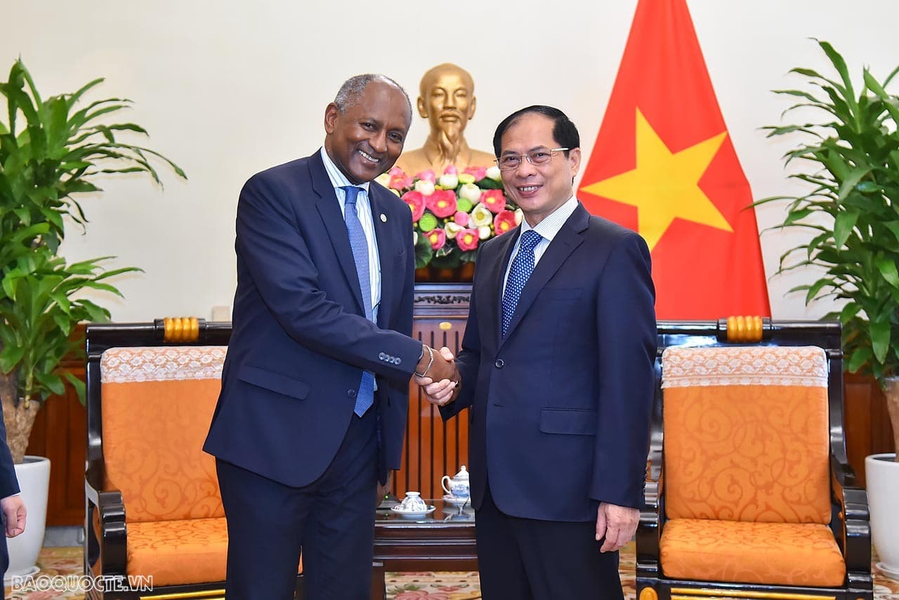 FM Bui Thanh Son receives UNESCO Assistant Director-General Edouard Matoko