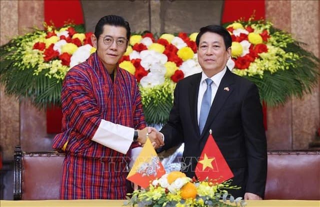 State President Holds Talks with Bhutanese King in Ha Noi