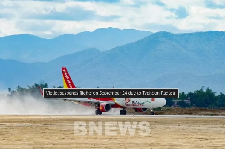 Vietjet suspends flights on September 24 due to super Typhoon Ragasa