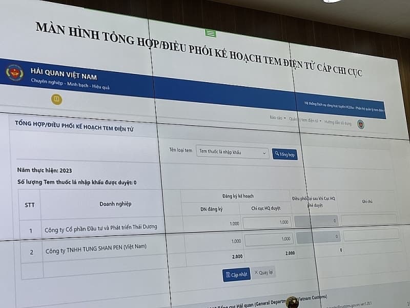 Training on software to manage electronic stamps for imported alcohol and tobacco products