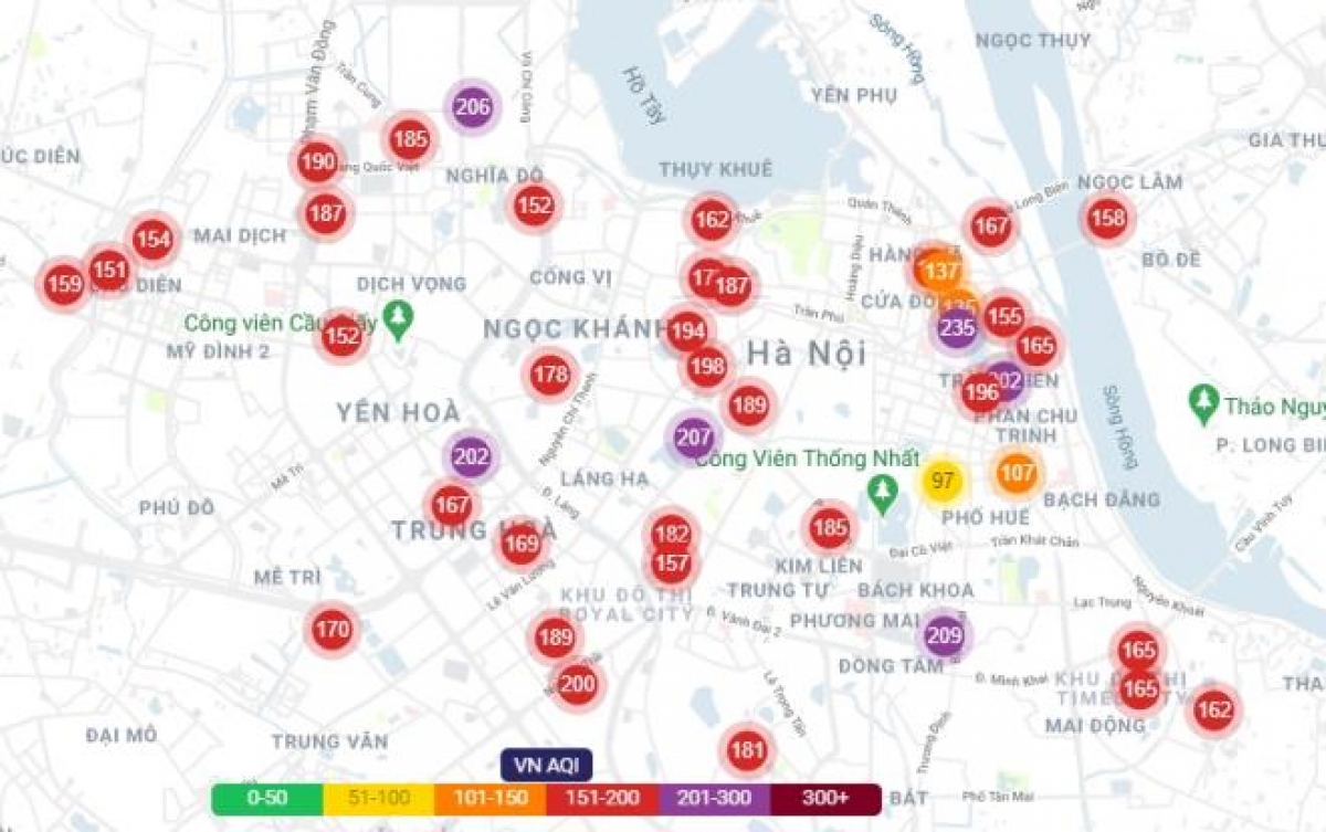 Hanoi sees air pollution exceed red-warning level